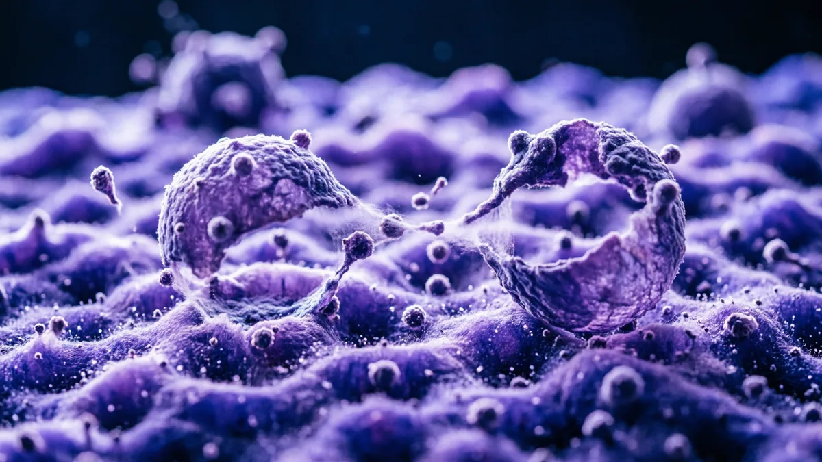 量子真空涨落艺术可视化，虚粒子对在真空中不断产生与湮灭，紫色量子泡沫