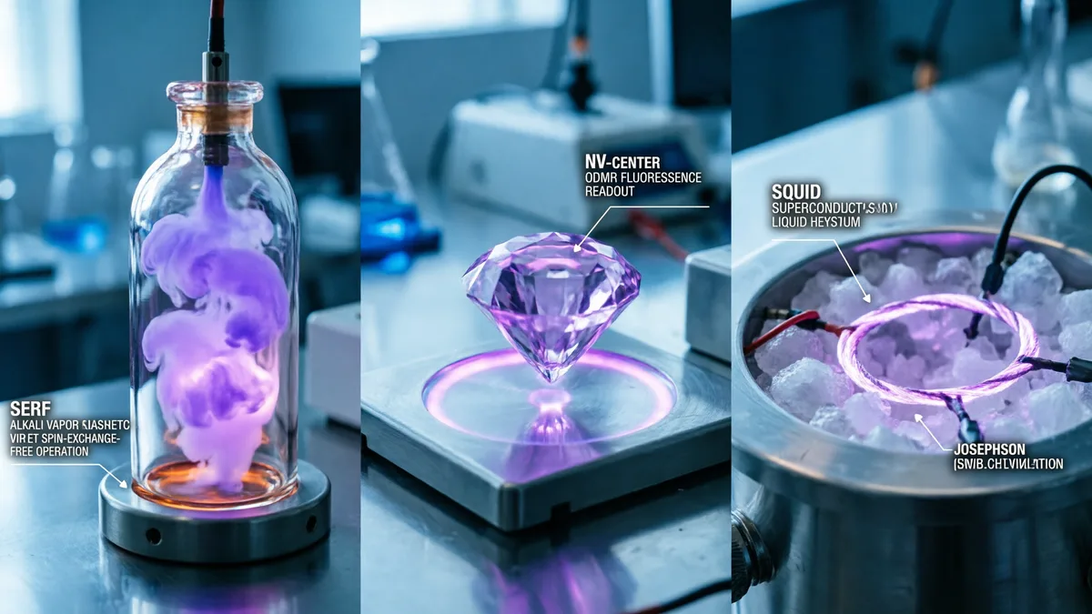 三大量子磁场传感器：SERF、NV色心、SQUID