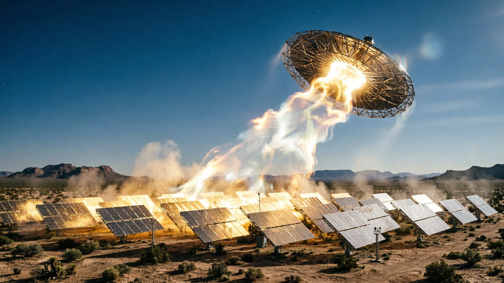 恒星能量微波波束向行星传输示意